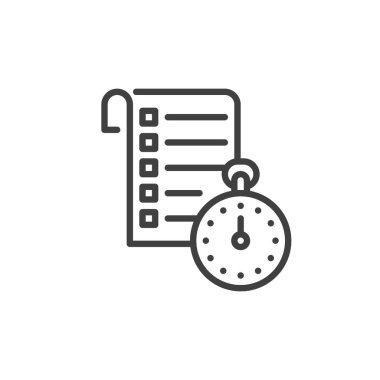 Kontrol listesi ve kronometre çizgisi simgesi