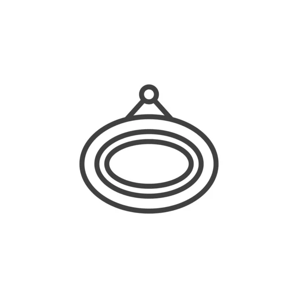 Icono de línea de marco de imagen oval — Vector de stock