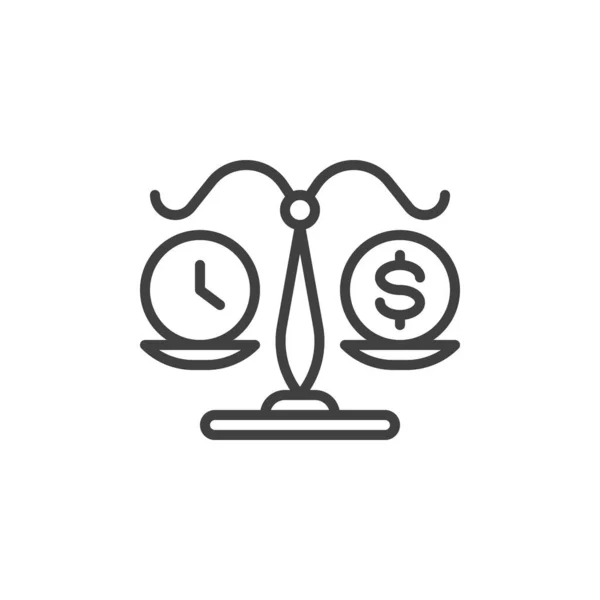 Ikone der Geld- und Zeitbilanz — Stockvektor