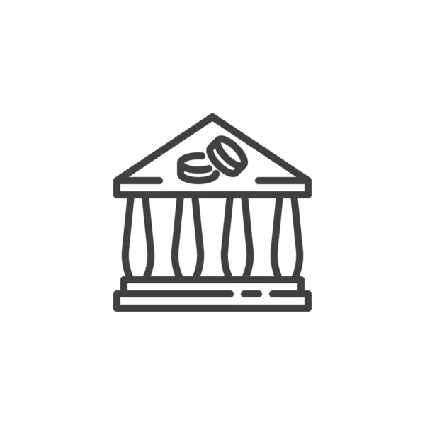 Dinheiro ícone de linha bancária —  Vetores de Stock