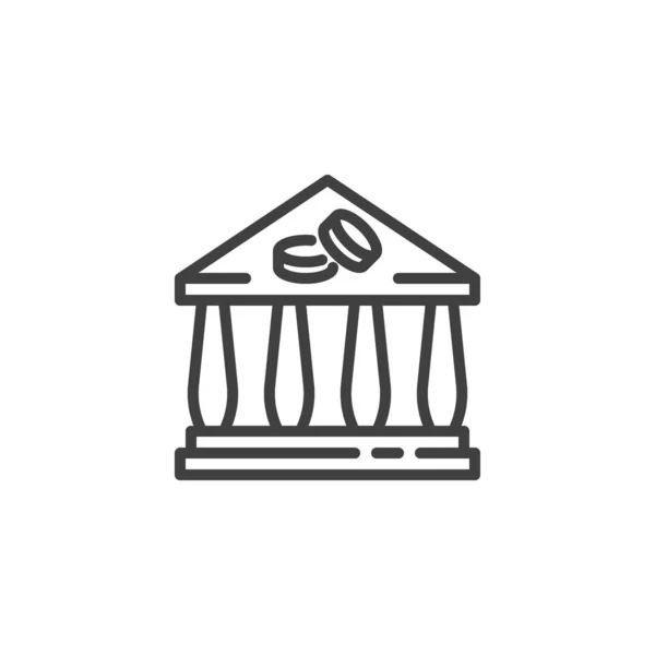 Icono de línea bancaria — Vector de stock