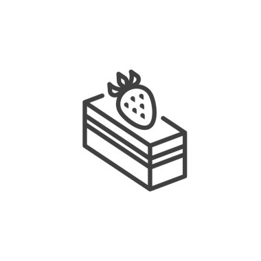 Çilekli pasta çizgisi simgesi