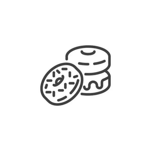 Glazed donut line icon — Stock Vector