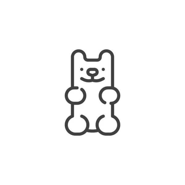 Gummy oso línea icono — Archivo Imágenes Vectoriales