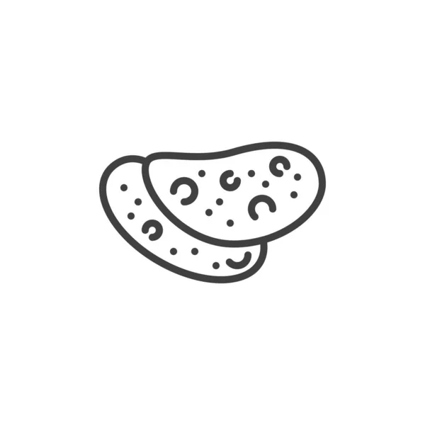 Pita ícone linha de pão — Vetor de Stock