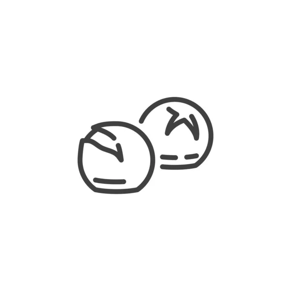 Bun brödlinje ikon — Stock vektor