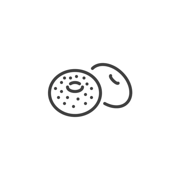 Bagel Brot Linie Symbol — Stockvektor