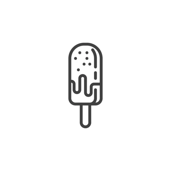 Chocolate ice cream line icon — Stock Vector