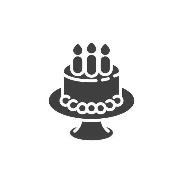 Gâteau d'anniversaire icône vectorielle — Image vectorielle