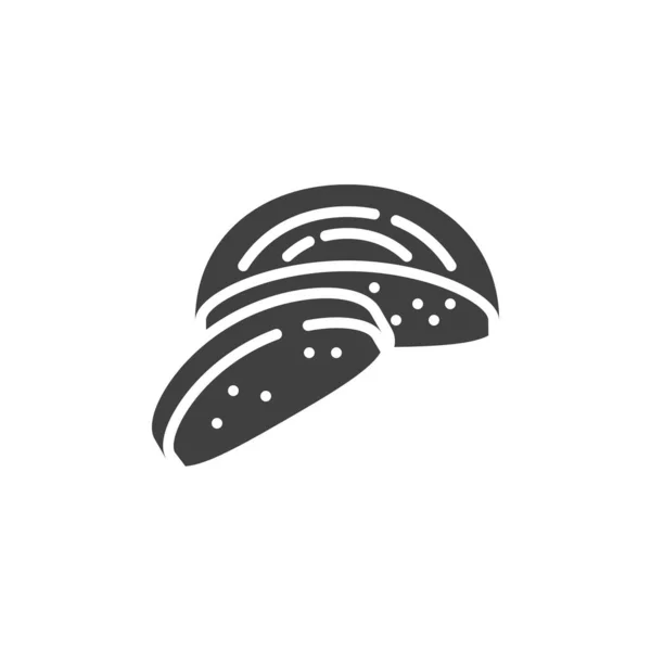 Negro icono de vector de pan — Archivo Imágenes Vectoriales