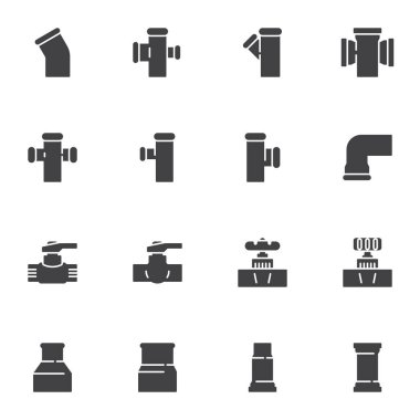 Tesisatla ilgili vektör simgeleri ayarlandı