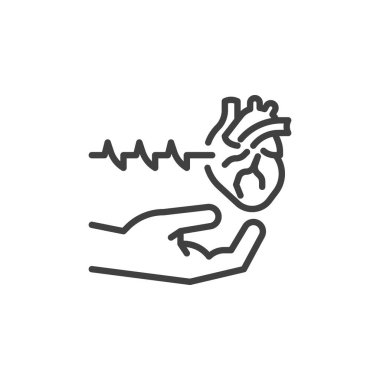 Kalp sağlığı çizgisi simgesi