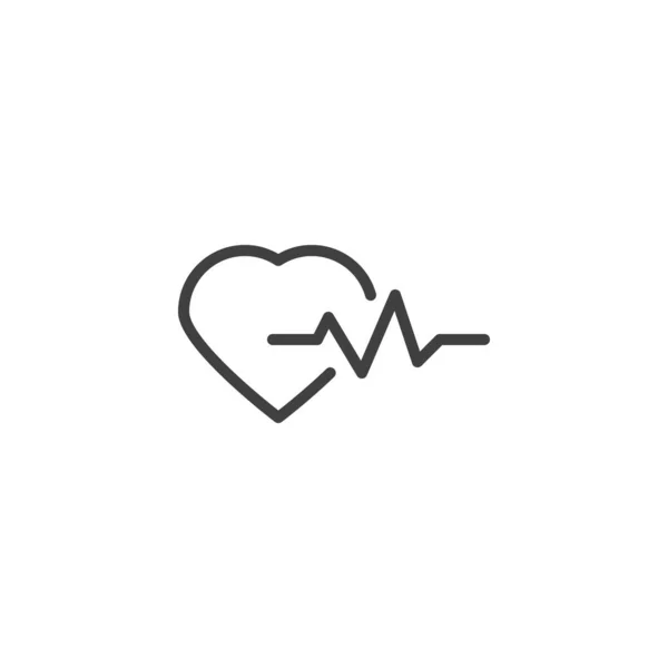 Ikona pulsní čáry tlukot srdce — Stockový vektor
