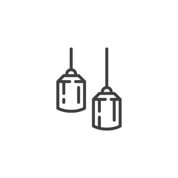 Żyrandol lampa linia ikona — Wektor stockowy