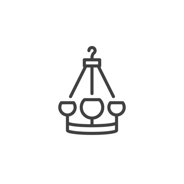 Lustre ícone da linha da lâmpada —  Vetores de Stock