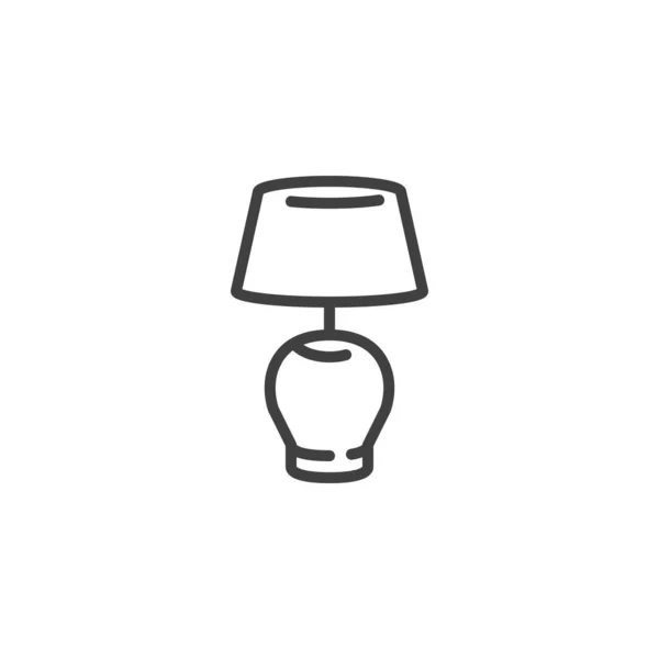 Tischlampen-Liniensymbol — Stockvektor