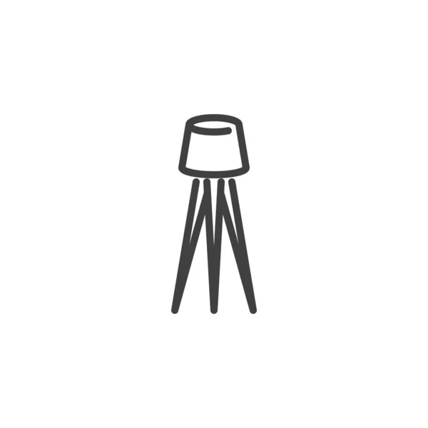 Icono de línea lámpara de piso — Vector de stock
