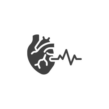 Human heart beat vector icon