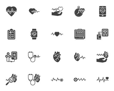 Cardiology vector icons set