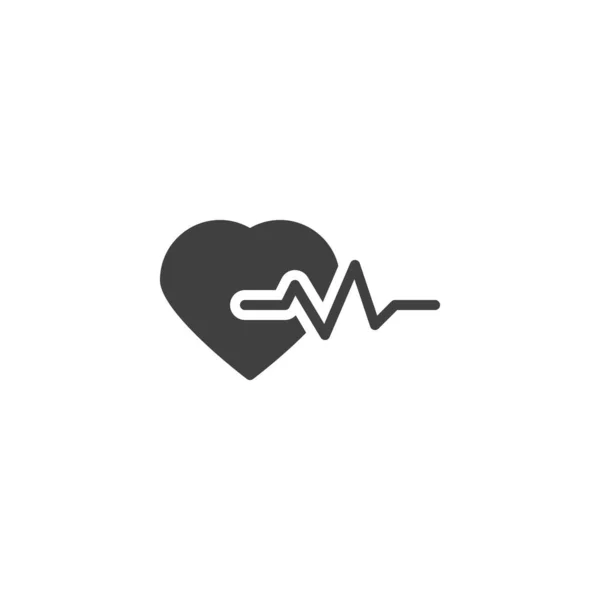 Heart beat pulse vector icon — Vetor de Stock