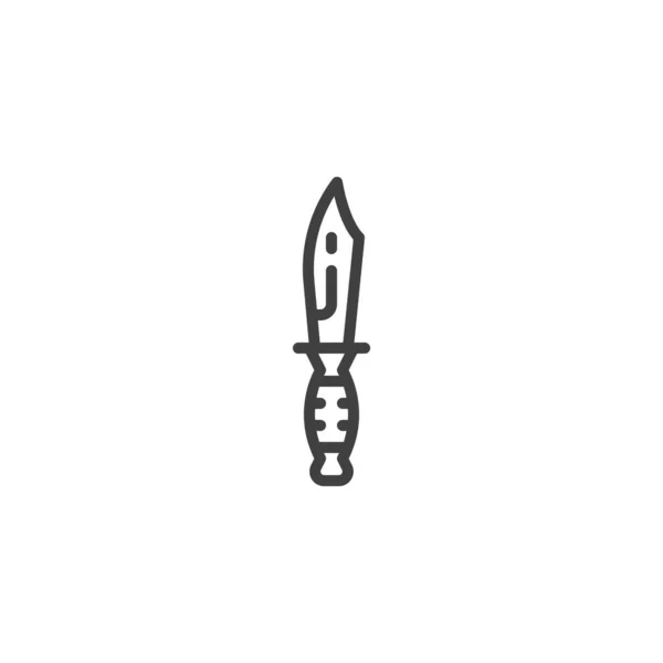 Línea de cuchillo militar icono — Vector de stock