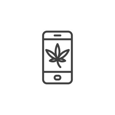 Online cannabis shop line icon