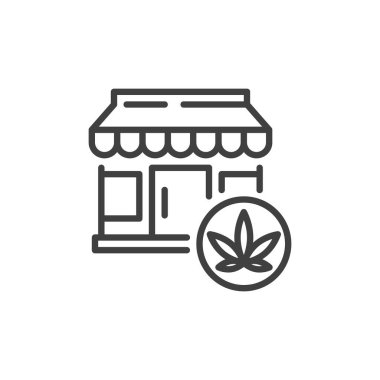Cannabis store line icon