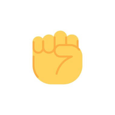 Raised fist, hand gesture flat icon