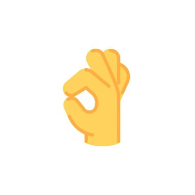 Ok hand gesture flat icon