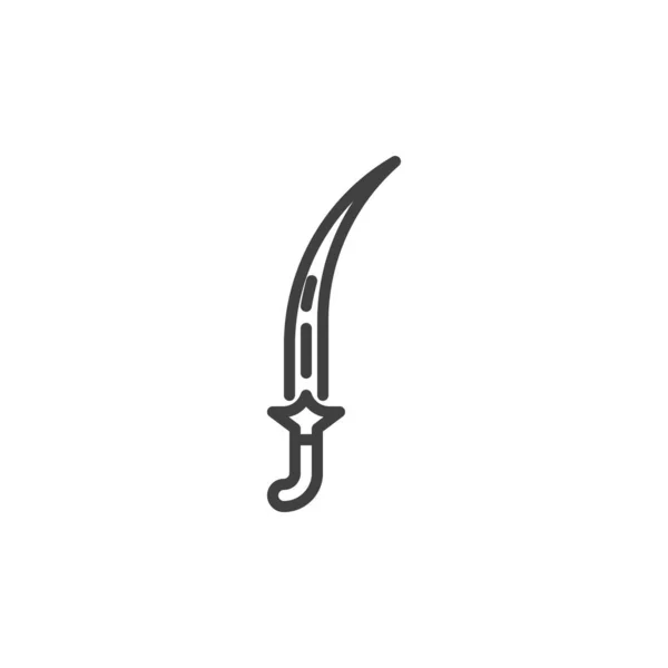 Saber sword line icon — Stock vektor