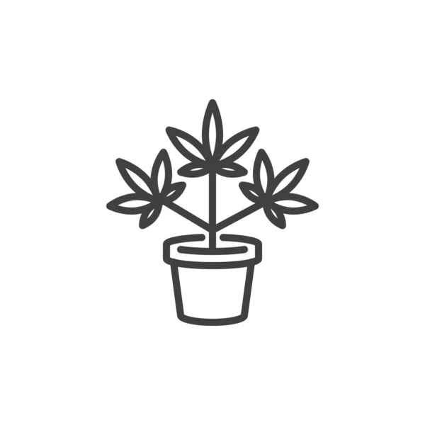 Growing marijuana plant line icon — Διανυσματικό Αρχείο
