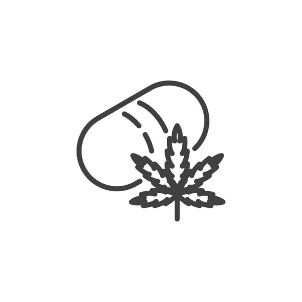 Medical cannabis line icon — Vettoriale Stock
