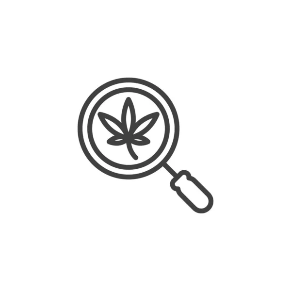 Cannabis search line icon — Stok Vektör
