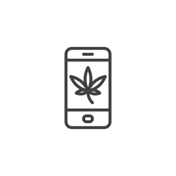 Online cannabis shop line icon — Stock vektor