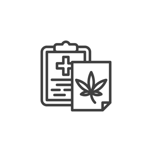 Medical cannabis prescription line icon — Διανυσματικό Αρχείο