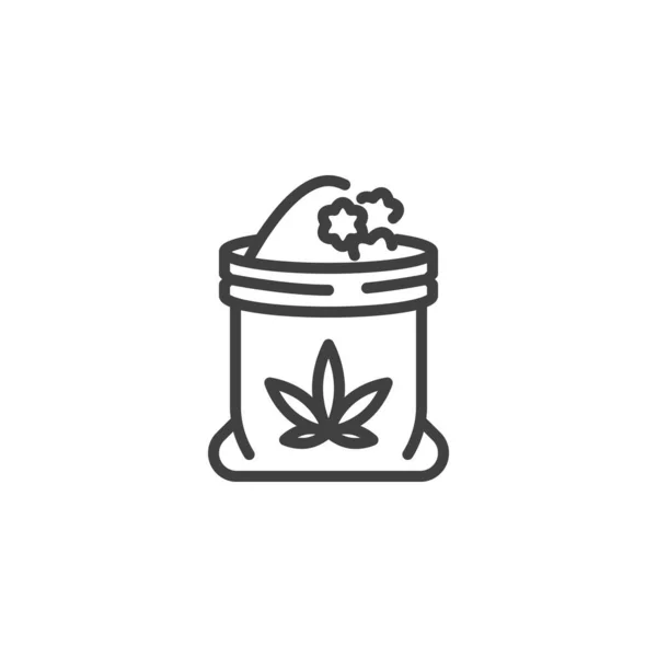 Cannabis buds bag line icon — Stockový vektor