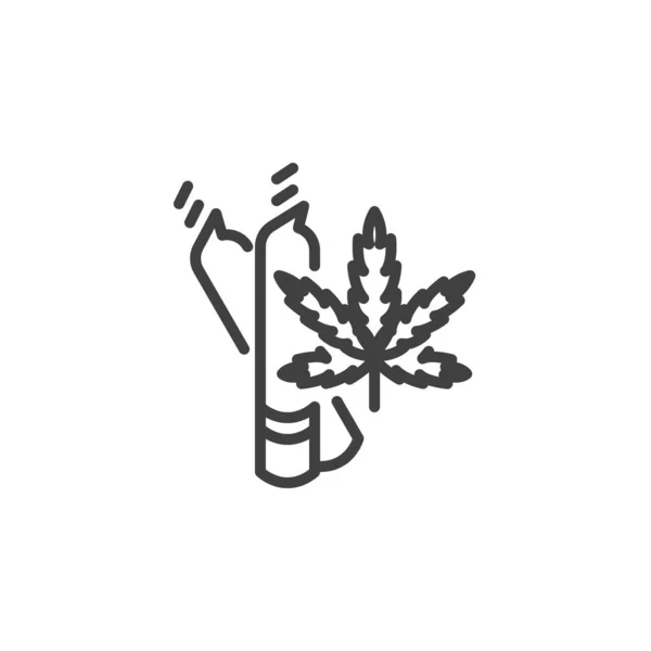 Cannabis joint line icon — Vetor de Stock