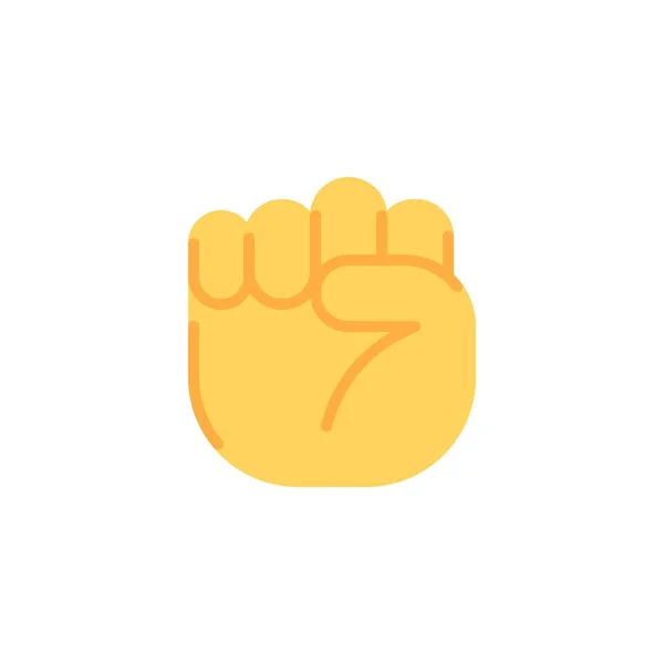 Raised fist, hand gesture flat icon — Stock Vector