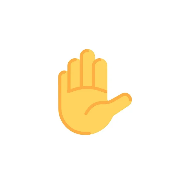 Stop hand gesture flat icon — стоковый вектор