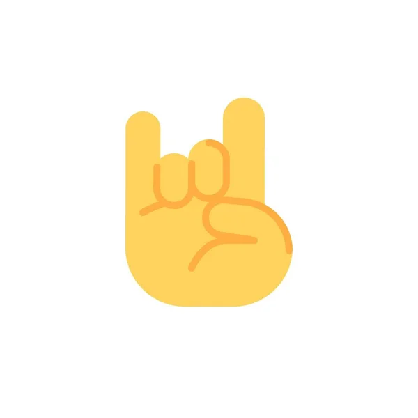 Rock and roll hand gesture flat icon — Stock Vector