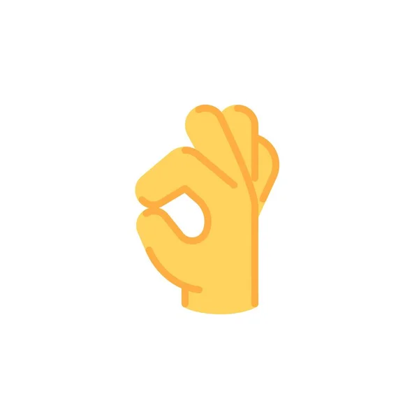 Ok hand gesture flat icon — 스톡 벡터