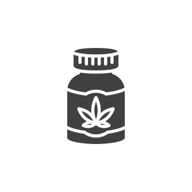 Medical marijuana bottle vector icon