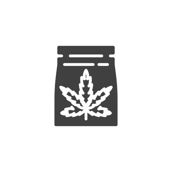 Cannabis bag vector icon — Stockový vektor
