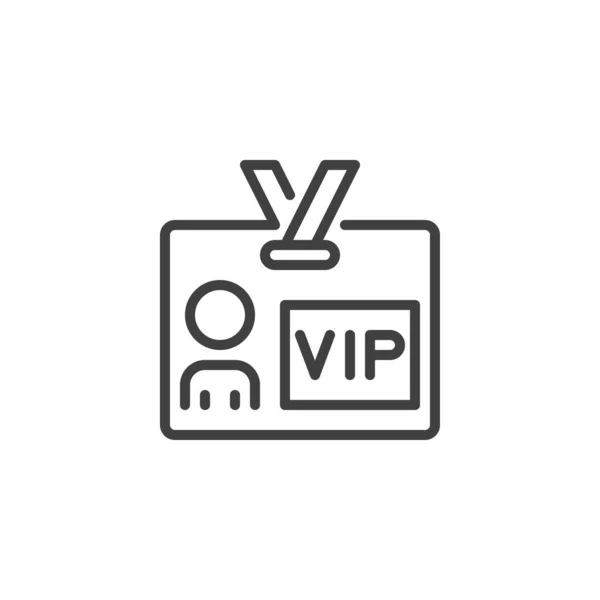 VIP person kort line ikon — Stock vektor