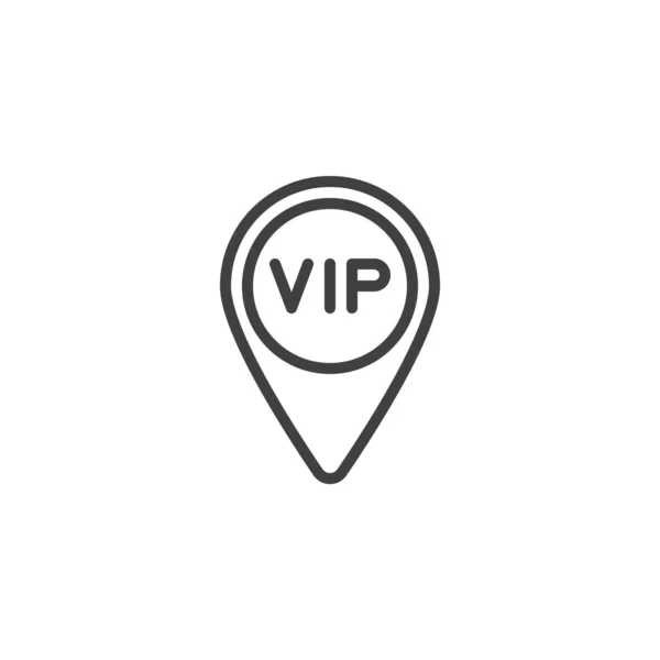 Ícone de linha de ponteiro mapa VIP —  Vetores de Stock