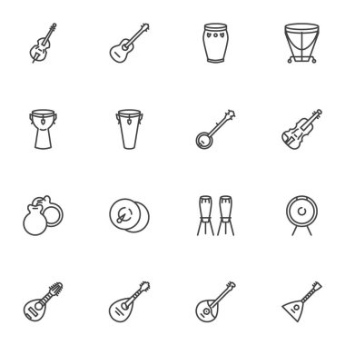 Müzik aletleri satır simgeleri ayarlandı