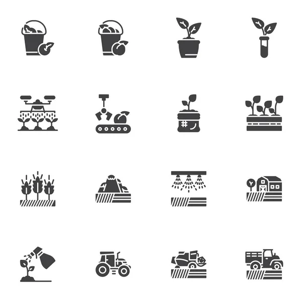 Agriculture, farming vector icons set — Stock Vector