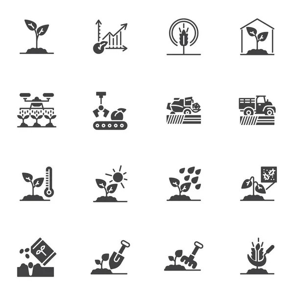 Agriculture related vector icons set — Stock Vector