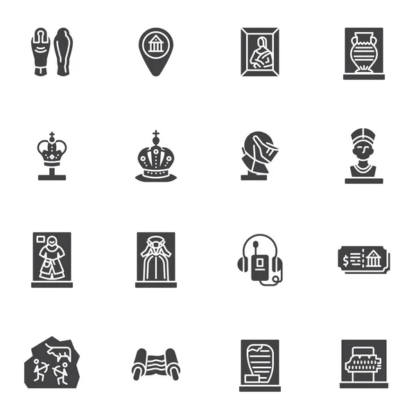 Zbiór ikon wektorowych wystawy muzealnej — Wektor stockowy