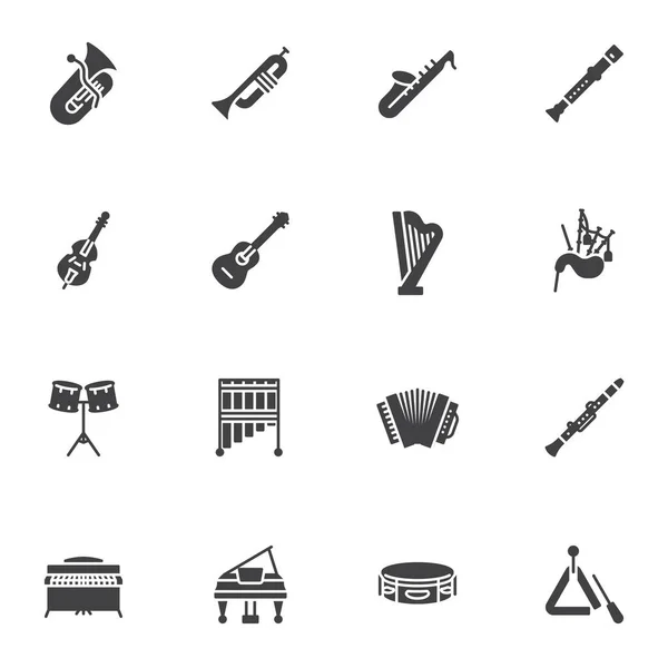 Music instrument vector icons set — Stock Vector